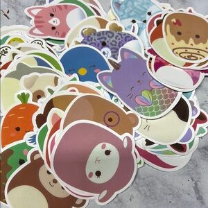 Colorful squish mellow Animal and Food Sticker Set